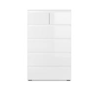 Calicosy Commode 6 Tiroirs Pretoria - en Panneaux de Particules - Meuble de Rangement - Made in Europe - pour Chambre - L131,5 cm x l40 cm x H80 cm