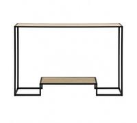 Console moderne 2 niveaux décor chêne L120cm - Décor bois chêne - 120 cm X 30 cm X 80 cm - CALICOSY