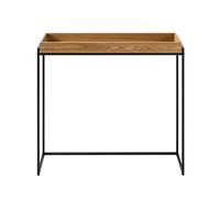 Calicosy - Console D’entrée Jessie avec Plateau À Rebord Et Pieds en Métal Noir - Design Industriel Élégant - Longueur 100 Cm - Meuble De Rangement Et Décoration