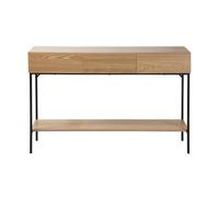 Calicosy Console Tessa 3 Tiroirs sans Poignées Décor Bois & Métal Noir