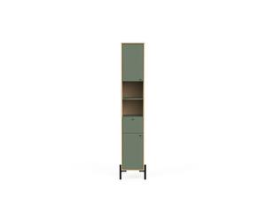 CALICOSY ELISA - Armoire haute 2 portes 1 tiroir - Vert et chêne