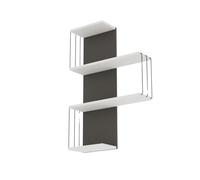 CALICOSY - Etagère murale 4 tablettes H96 cm - CAMBEL - Blanc / Gris