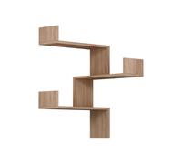 Homitis Calicosy Etagère Murale d'angle 3 Etagères Luska - H90 cm - en Panneaux de Particules - pour Salon - L60 x l60 x H90 cm