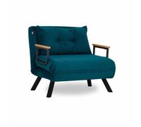CALICOSY - Fauteuil convertible en tissu avec pieds en métal L67 cm - SANDO - Vert