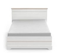 CALICOSY - Lit 2 tiroirs et 2 niches 140x190 cm blanc Cottage