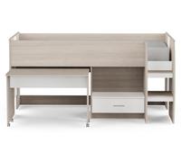 CALICOSY - Lit combiné bureau 1 tiroir 90x200 cm sommier inclus L120,9 cm - NANO