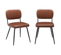 Calicosy Lot de 2 chaises de salle à manger marron de 56 cm de large - SPARTE