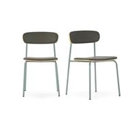 Calicosy Lot de 2 chaises en simili cuir avec pieds en métal, hauteur 78 cm - AYA
