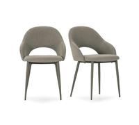 Calicosy Lot de 2 chaises en tissu avec pieds en métal, hauteur 84 cm - LILA