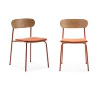 CALICOSY - Lot de 2 chaises en tissu avec pieds en métal L46 cm - ADRIANA - Orange