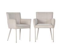 Calicosy Lot de 2 fauteuils en tissu avec pieds en métal, hauteur 85 cm - ELINA