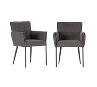 Calicosy Lot de 2 fauteuils en tissu avec pieds en métal, hauteur 85 cm - ELINA