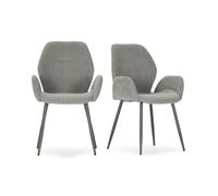 Calicosy Lot de 2 fauteuils en tissu avec pieds en métal, hauteur 86 cm - SOLA