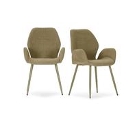 Calicosy Lot de 2 fauteuils en tissu avec pieds en métal, hauteur 86 cm - SOLA