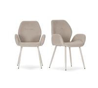 Calicosy Lot de 2 fauteuils en tissu avec pieds en métal, hauteur 86 cm - SOLA