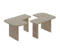 CALICOSY - Lot de 2 tables basses L90 cm - ADEL - Travertin