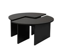 CALICOSY - Lot de 2 tables basses L90 cm - MOIRA - Bois noir