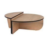 CALICOSY - Lot de 2 tables basses L90 cm - ORION - Chêne et champs noir