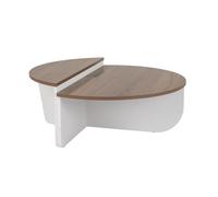 Table basse Orion noyer blanc 90 x 60 x h30cm