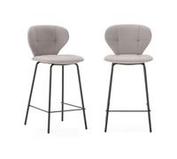 Calicosy Lot de 2 tabourets avec pieds en métal noir, hauteur 67 cm - MAURA