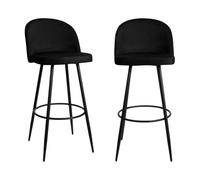 Calicosy Lot de 2 tabourets de bar velours largeur 52 cm - HOUNDI