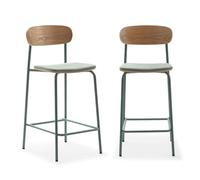 Calicosy Lot de 2 tabourets en tissu avec pieds en métal, hauteur 66 cm - ADRIANA