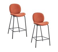 Calicosy Lot de 2 tabourets en tissu avec pieds en métal noir, largeur 43 cm - CORI