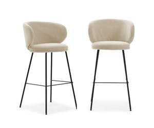 Calicosy Lot de 2 Tabourets Tissu Pieds Métal Noir | Collection RUSH
