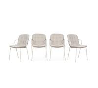 Calicosy Lot de 4 chaises en tissu avec pieds en métal, hauteur 81 cm - ZÉLIE