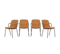 Calicosy Lot de 4 chaises en tissu avec pieds en métal, hauteur 81 cm - ZÉLIE