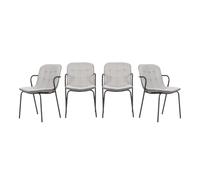 Calicosy Lot de 4 chaises en tissu avec pieds en métal, hauteur 81 cm - ZÉLIE