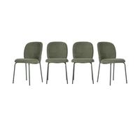 Calicosy Lot de 4 chaises en tissu avec pieds en métal, hauteur 85 cm - NOA