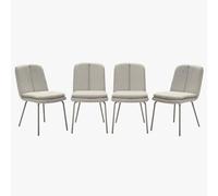 Calicosy Lot de 4 chaises en tissu beige avec pieds en métal, hauteur 85 cm - LYSA