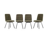 Calicosy Lot de 4 chaises pivotantes en tissu, hauteur 85,5 cm - IONA