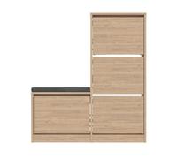 CALICOSY - Meuble à chaussures 4 portes L105 cm - Dude - Chêne
