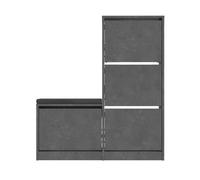 CALICOSY - Meuble à chaussures 4 portes L105 cm - Dude - Gris béton