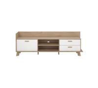 CALICOSY - Meuble TV 2 portes 1 tiroir 2 niches L181 9 cm STORM - Blanc