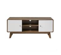 CALICOSY - Meuble TV 2 Portes et 2 Niches L129 cm - ALBURA - Bois foncé