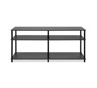 CALICOSY - Meuble TV 4 niches ouvertes L140 cm - NÉO - Gris/ Noir