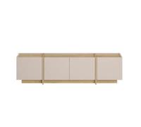 CALICOSY - Meuble TV 4 portes décor cachemire et chêne L180 cm ONYX - Beige