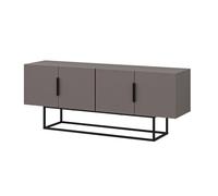 CALICOSY - Meuble TV 4 Portes et Pieds en Métal L140 cm - Titan - Marron
