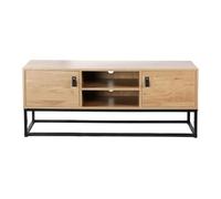 Calicosy - Meuble TV Décor Chêne 2 Portes 2 Niches L120 cm - Jill