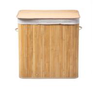 CALICOSY - Panier à linge 150L en bambou 3 compartiments H60 cm - YSA - Bois clair