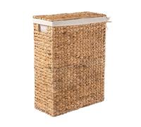 Panier à linge étroit avec couvercle en jacinthe d'eau, longueur 21 cm - MAYA