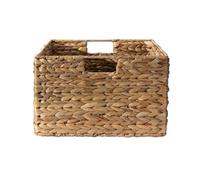 CALICOSY - Panier Jacinthe D'Eau - Armature Métal - Fibres Naturelles - Avec Poignées - Panier De Rangement Pour Salon, Dressing, Chambre - Made In France - Grand Modèle - L 45 x P 33 x H 20 cm