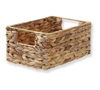 Calicosy Panier Jacinthe D'Eau Fibres Naturelles et Métal 28x19x13 cm Rangement Salon Dressing Chambre