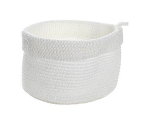 CALICOSY - Panier rond maille crochet blanc grand modèle - Blanc
