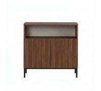 CALICOSY - Petit buffet 2 portes 1 niche L80 cm - OLIVER - Noyer