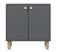 Calicosy Petit buffet 2 portes avec pieds en hêtre massif, largeur 72 cm - LINA