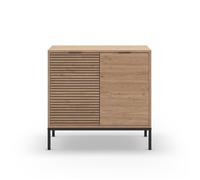 CALICOSY - Petit buffet 2 portes et pieds en métal Ariel - L80 cm - Bois clair